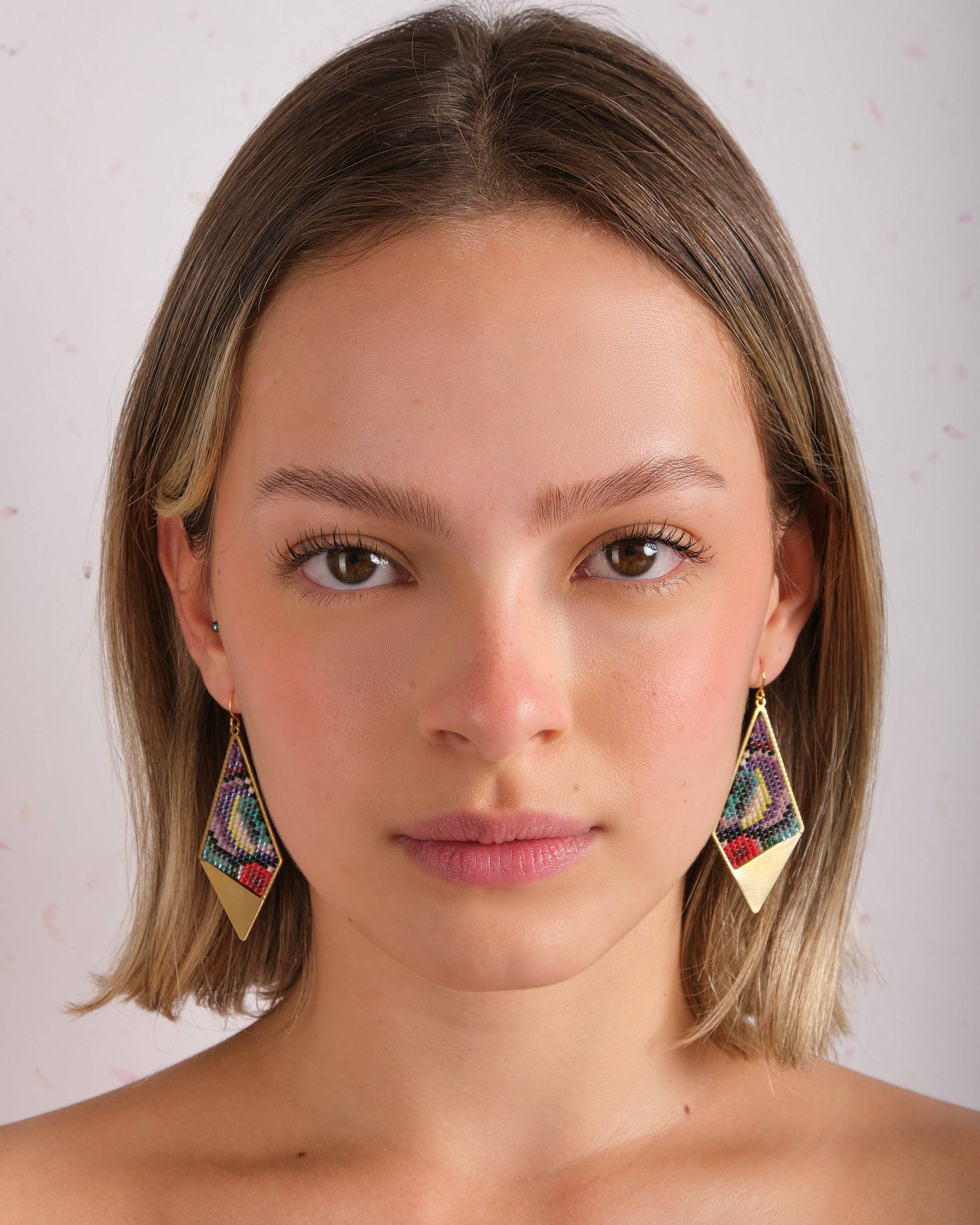 Kaleidoscope Kite Earrings (Blue/Green) - Image 3