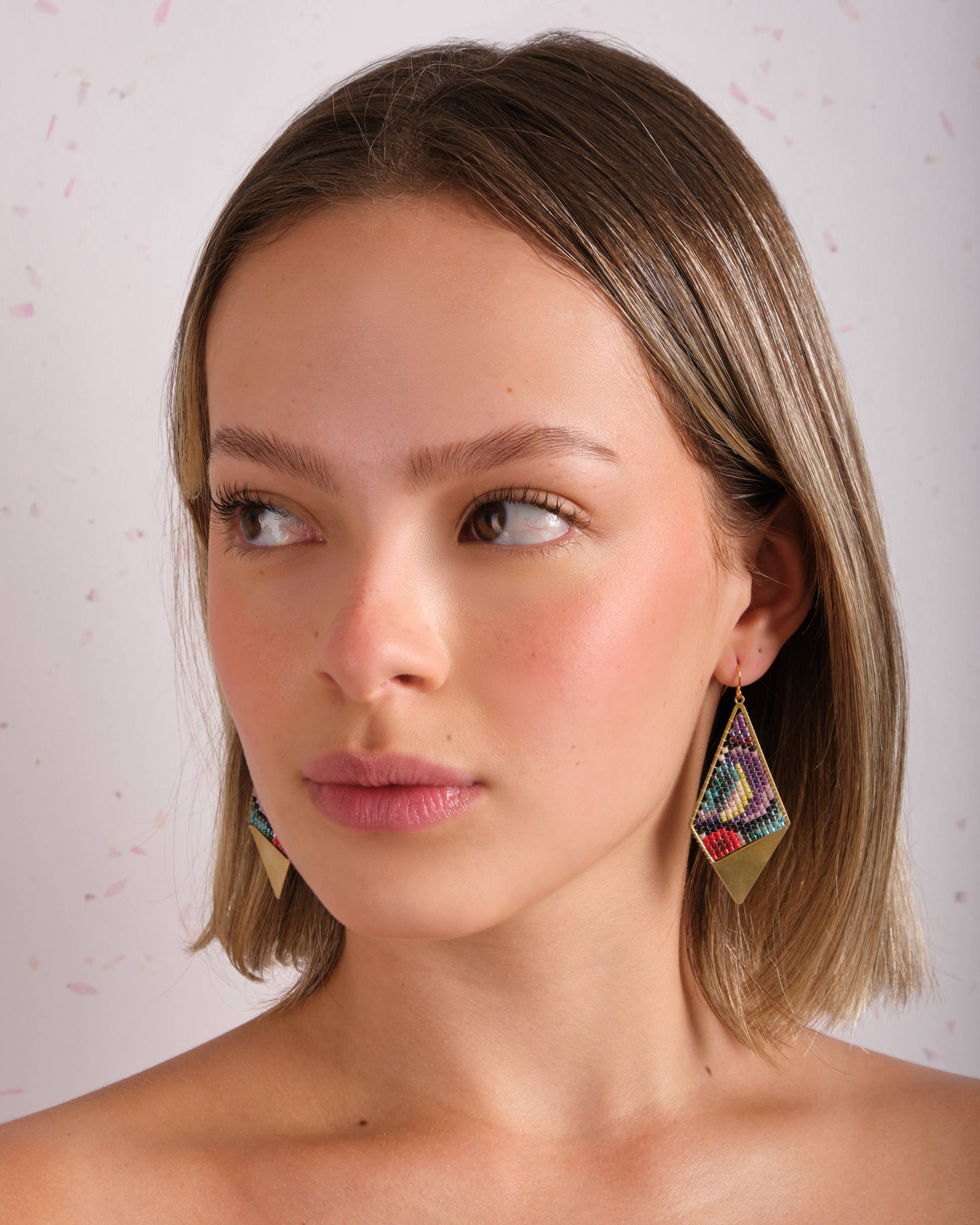 Kaleidoscope Kite Earrings (Blue/Green) - Image 4