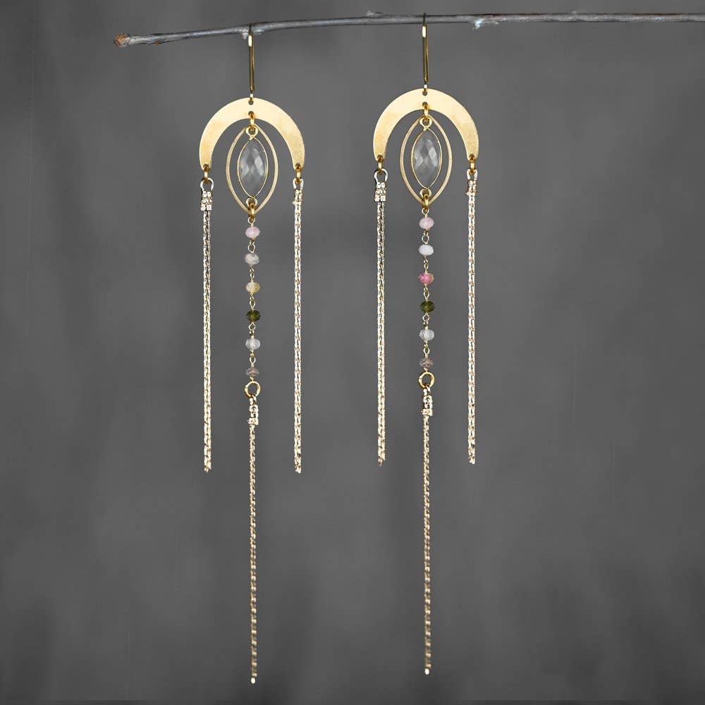 Supercharged Goddess Energy Tourmaline Arch Earrings - Image 2