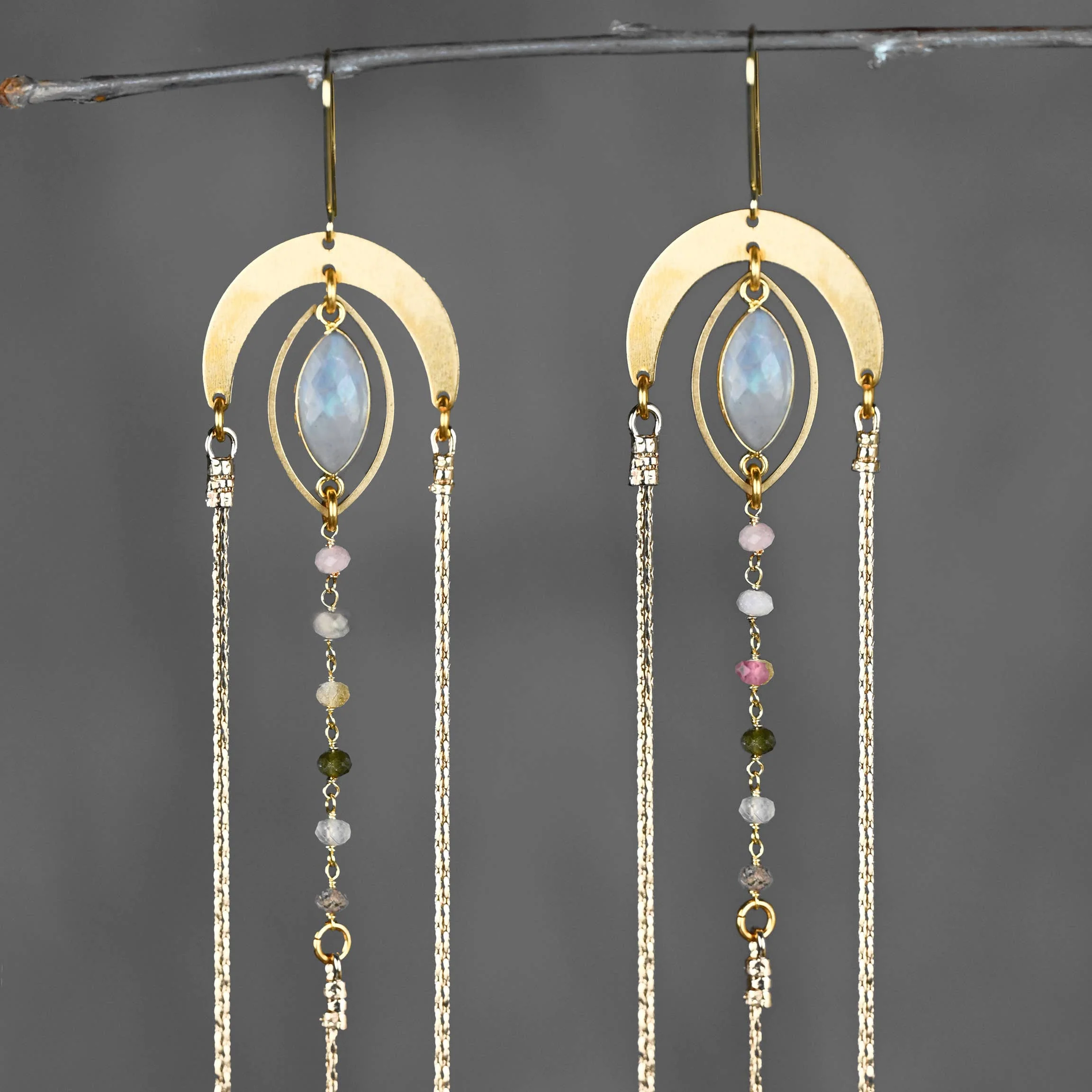 Supercharged Goddess Energy Tourmaline Arch Earrings - Image 9