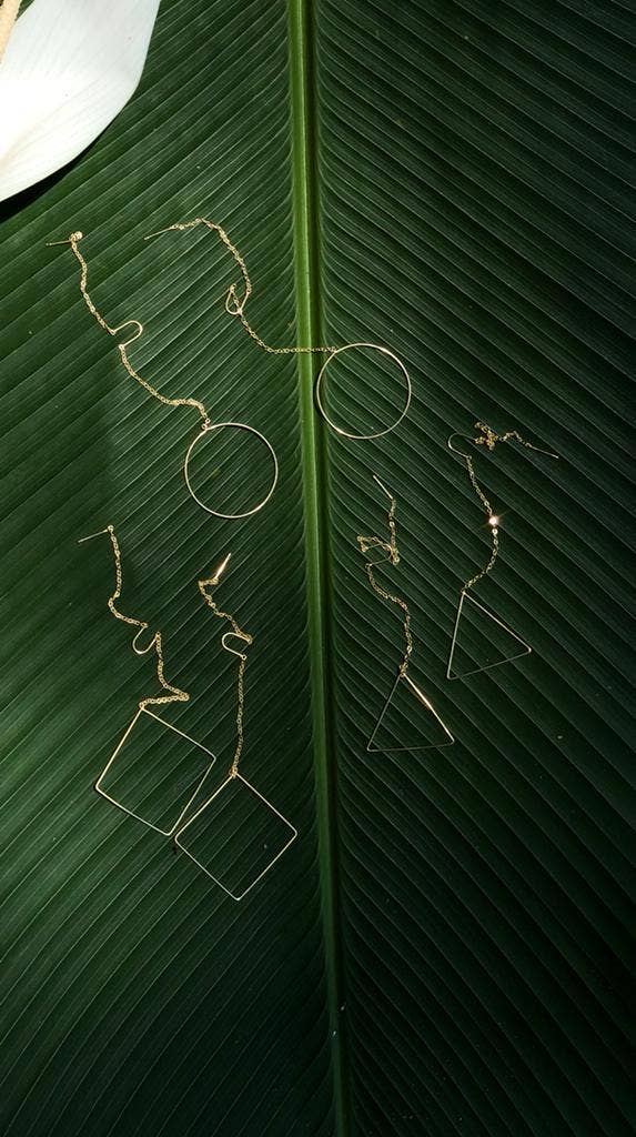 Geometric Threader Earrings - Image 3