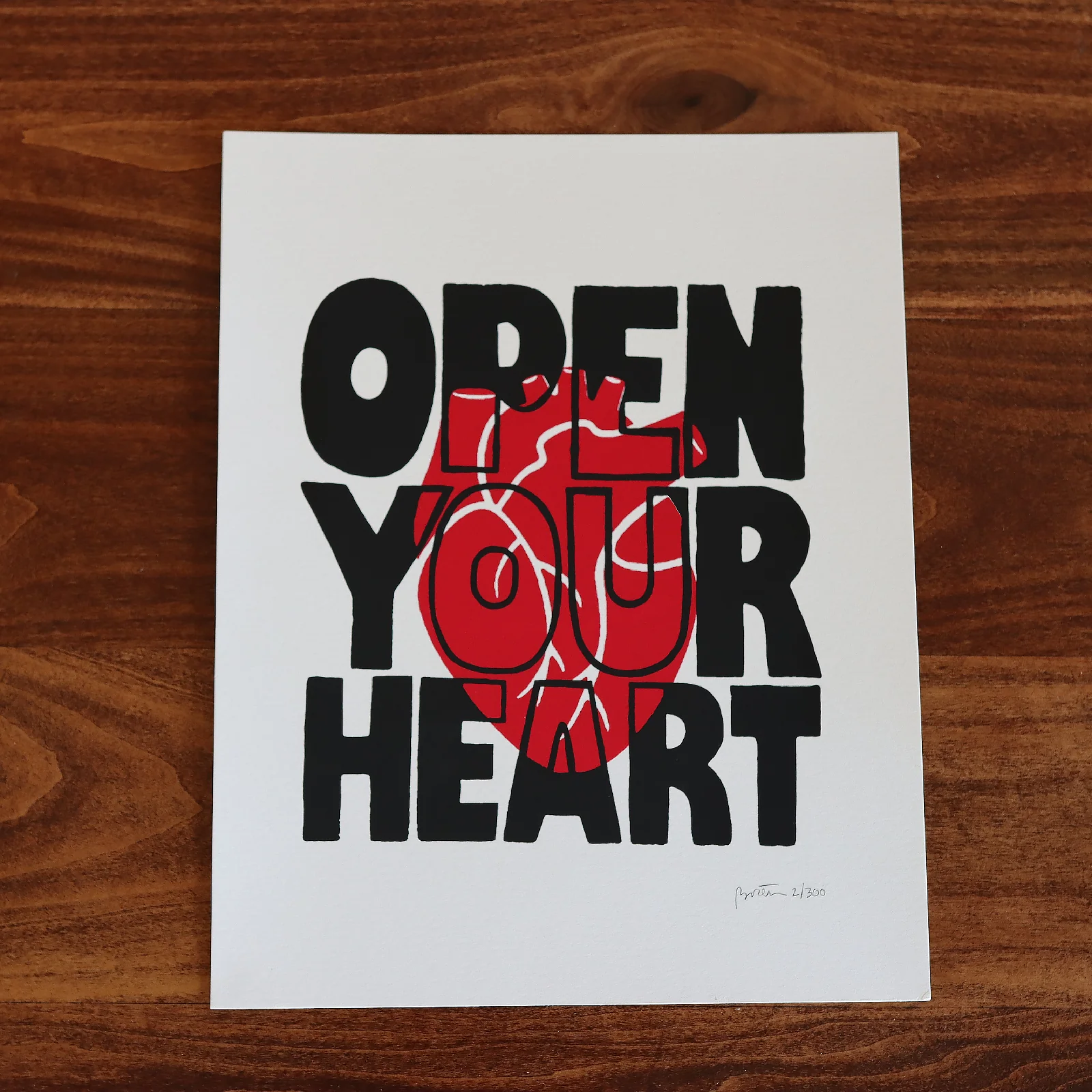 Open Your Heart Screen Print - By Peter Borten - Image 3