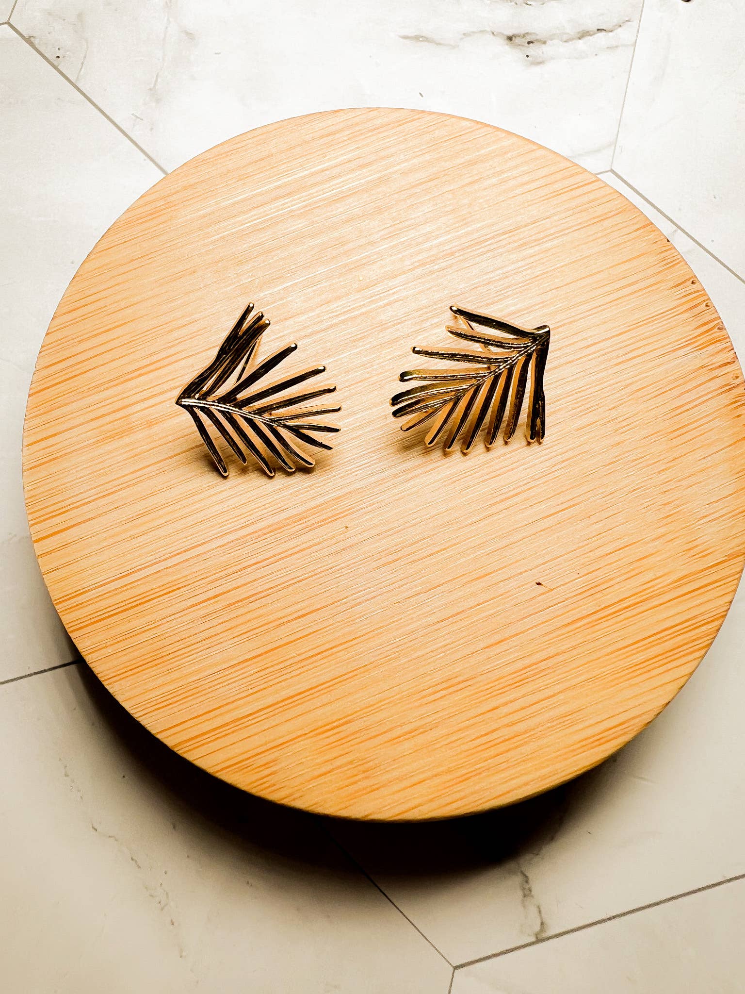 Pine Needle Stud Earring - Gold Plated - Image 2