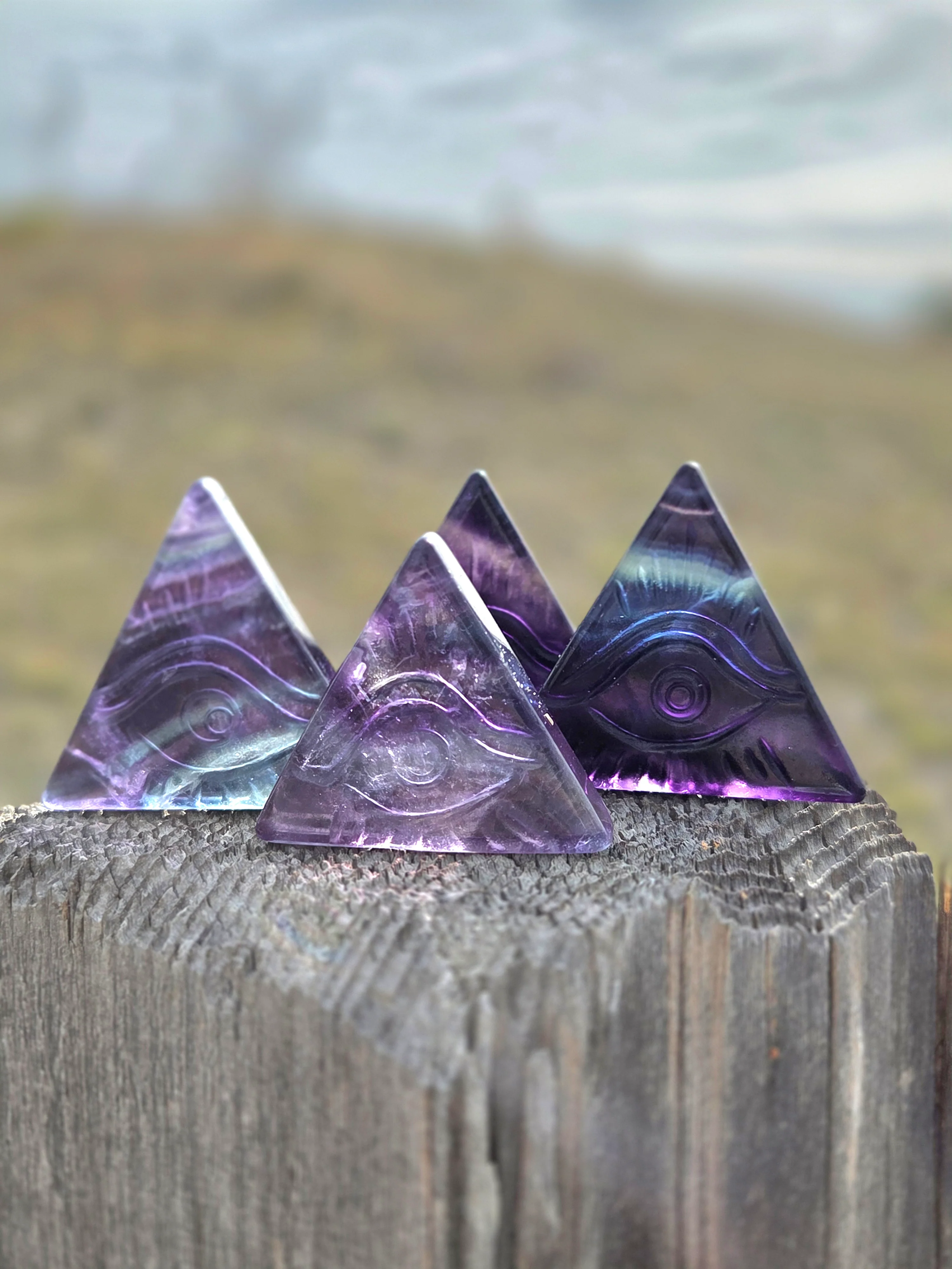 Flourite and Rose Quartz Protective Eye Triangles - Image 23
