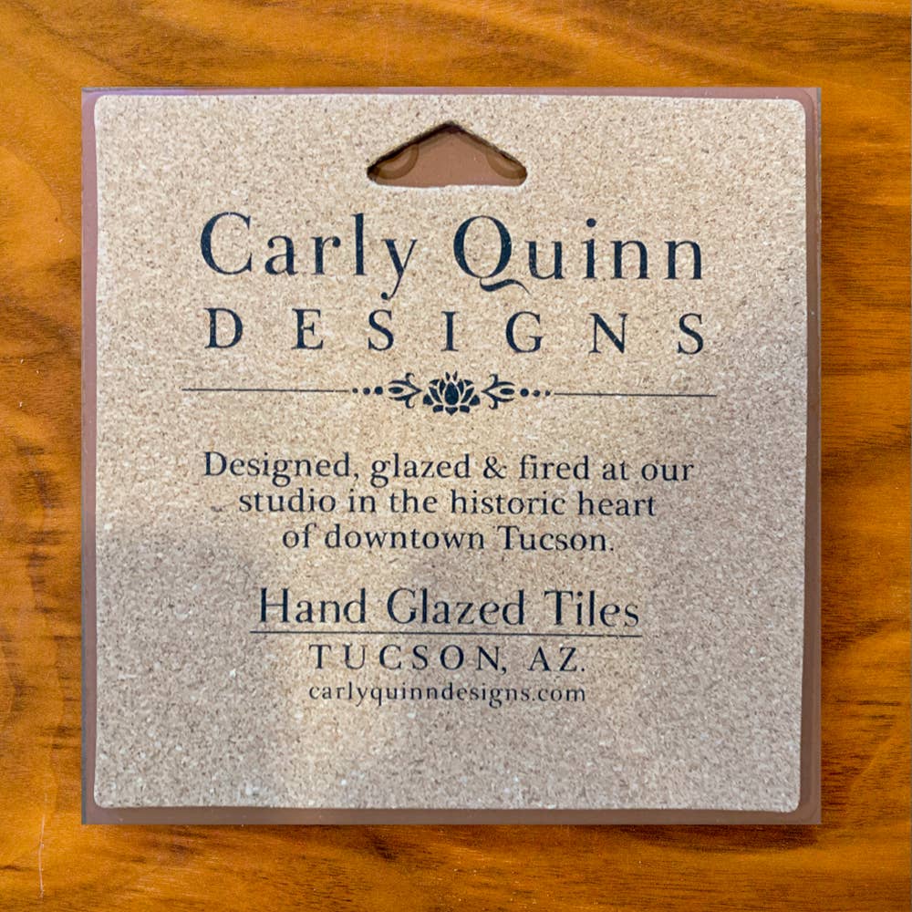 Wil Taylor Tiger Hand Glazed Art Tile Trivet - Image 2